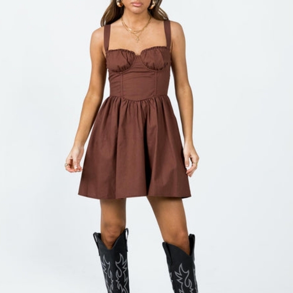 PRINCESS POLLY Brown Women's Dress - Picture 3 of 7